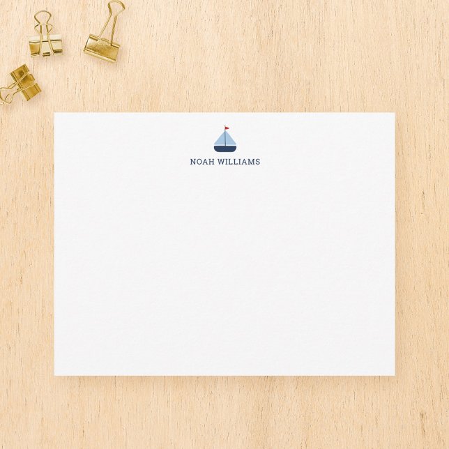 Blåbåtsbarn - Personlig - stationeri - flata Anteckningskort (Skapare uppladdad)