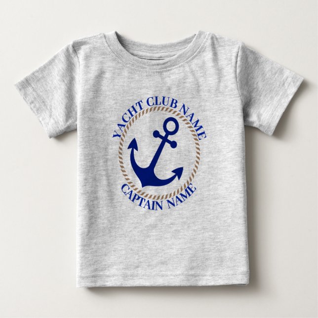 Blåbåtshamn för klubb av marinbåten Namn för sjöma T Shirt (Framsida)