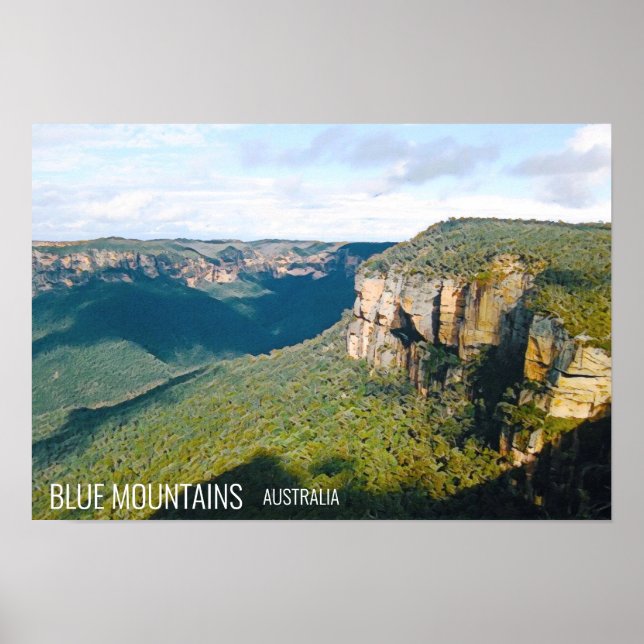 Blåberg i Govetts Leap Australia Poster (Framsidan)