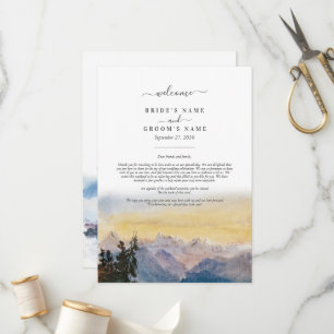 Blåberg i vattenfärg Gräs Bröllop Itinerary Program
