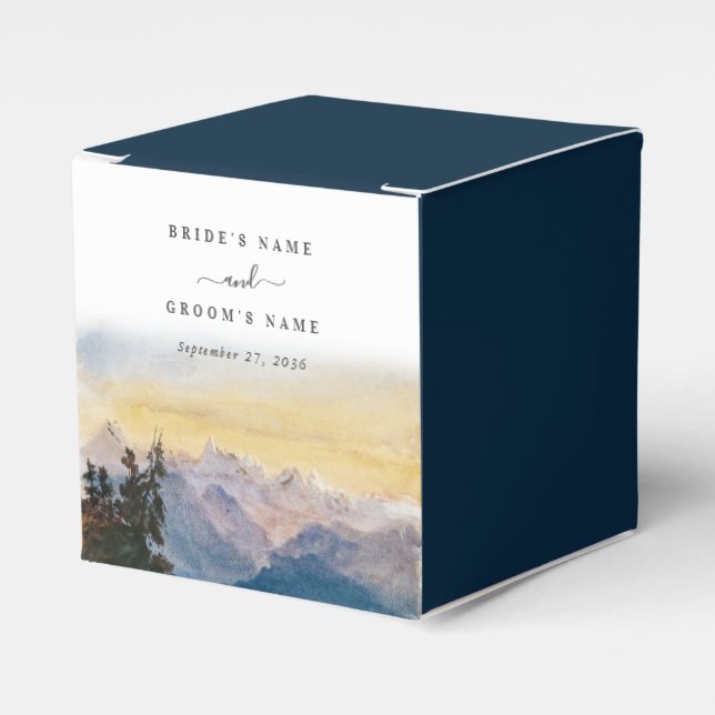 Blåberg i vattenfärg Gräs Bröllop Presentaskar (Framsidan Sidan)