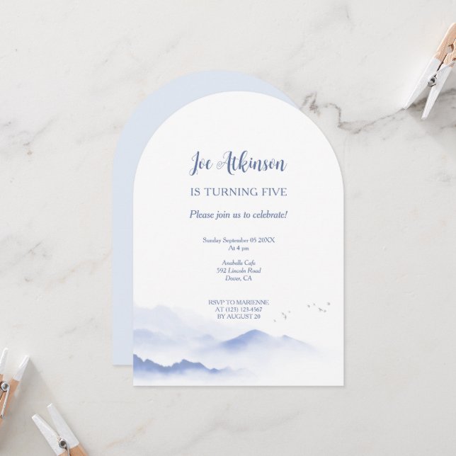 Blåberg - könsmässig födelsedagsinbjudan inbjudningar (Fram/Back In Situ)