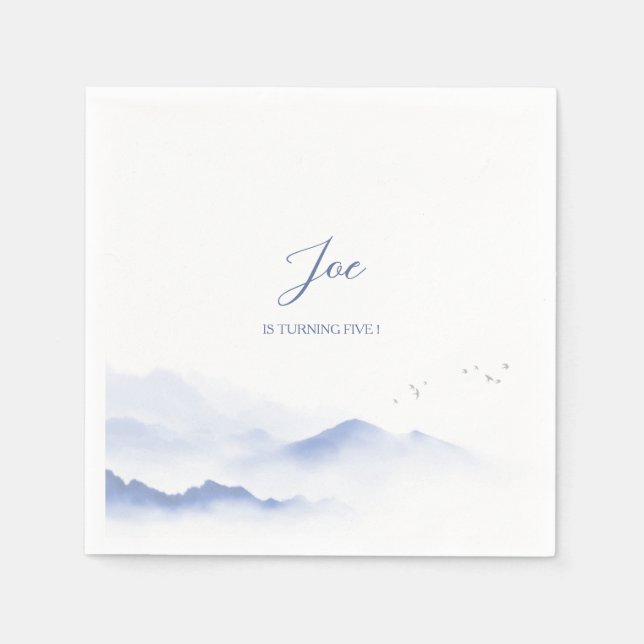 Blåberg könsneutral födelsedag pappersservett (Framsidan)