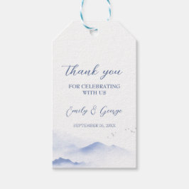 Blåberg och fåglar bröllop presentetikett