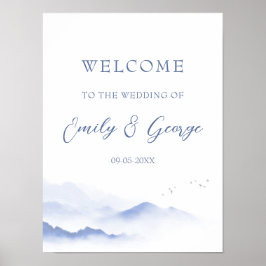 Blåberg och fåglars välkomna poster i bröllop