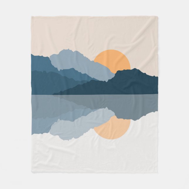 Blåberg som reflekteras i sjö fleecefilt (Framsidan)