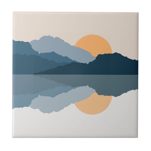 Blåberg som reflekteras i sjö kakelplatta (Framsidan)