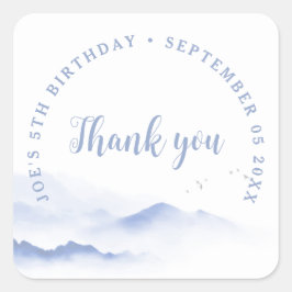 Blåberg Tack för din födelsedag Fyrkantigt Klistermärke