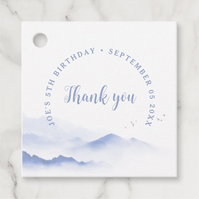 Blåberg Tack för din födelsedag Gåvor Etiketter (Framsida)