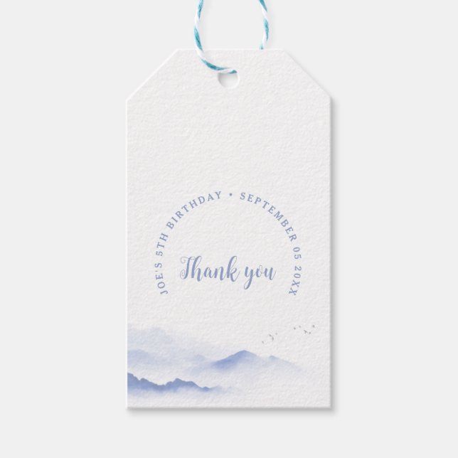 Blåberg Tack för din födelsedag Presentetikett (Framsidan)