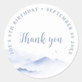 Blåberg Tack för din födelsedag Runt Klistermärke