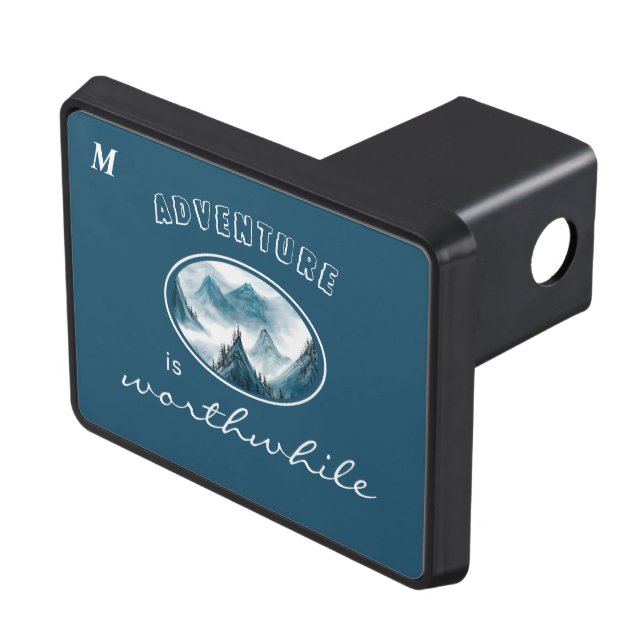 Blåbergsinspirerande citat med liten bild, monogra dragkroksskydd (Topp Höger)