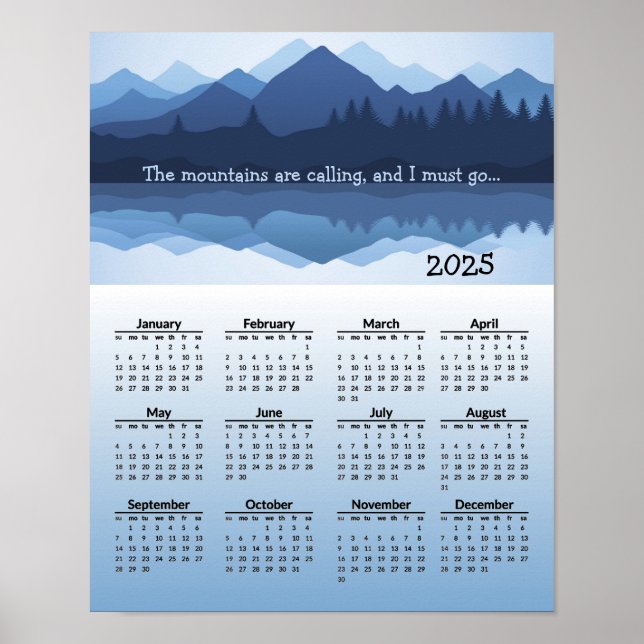 Blåbergsreflektioner 2025 Kalender Poster (Framsidan)