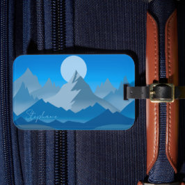 Blåbergstoppar liggande Illustration Bagagebricka