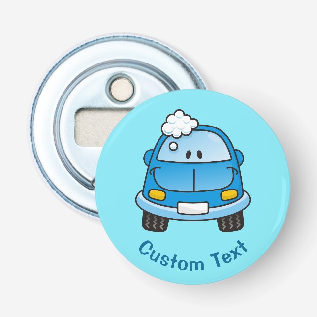 Blåbil med bubblor flaska-öppnare flasköppnare (Framsidan)