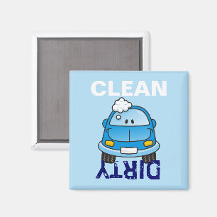 Blåbil med bubblor magnet