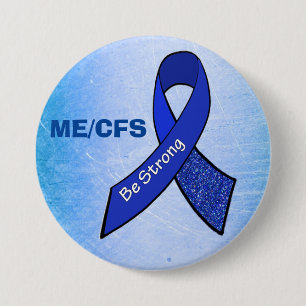 Blåbildsband för ME/CFS "BE Strong" (Var stark) Knapp