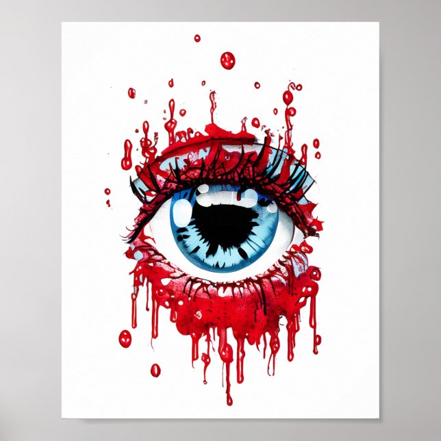 Blåbildsdroppsbilder med Öga Poster (Framsidan)