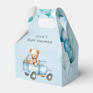 Blåbildsdusch för Lastbil i Cute Nalle Vintage Presentaskar