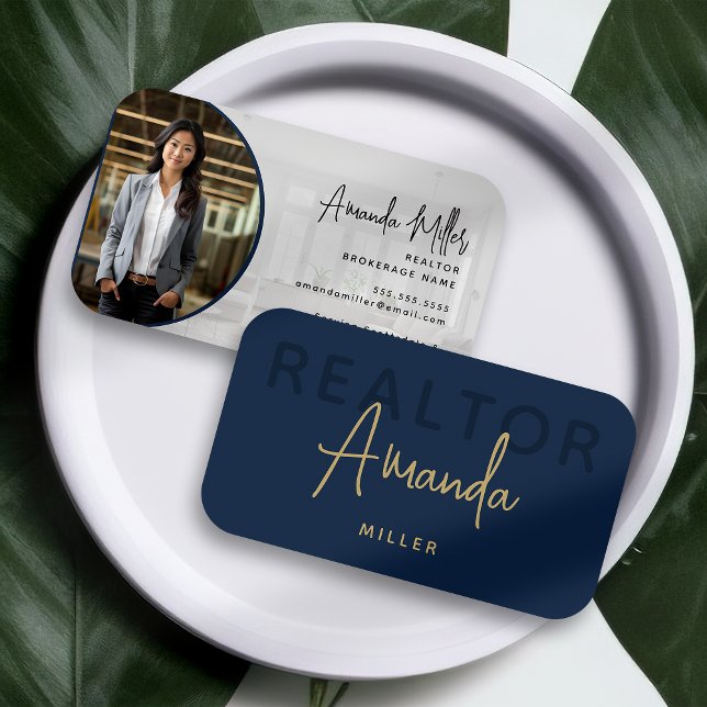 Blåbildsmäklare och Guld Realtor Broker Real Gods  Visitkort (Skapare uppladdad)