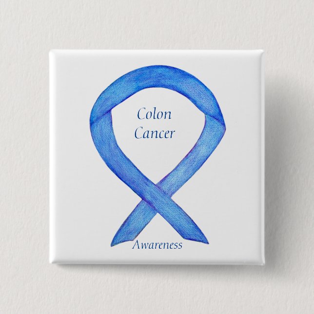 Blåbildsnålhet - Tappning för Colon Cancer Blue Aw Knapp (Framsida)
