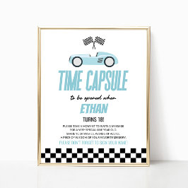 Blåbildsskylt för Födelsedagsfest av Tävling Poster