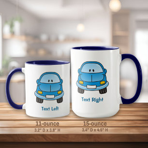 Blåbilsbilen tecknad mugg