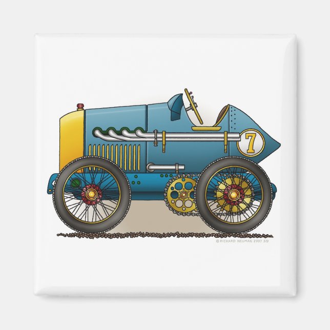 Blåbilsmagneter Vintage Tävling Magnet (Framsidan)