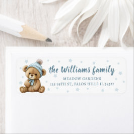 Blåbjörnstjärnor pojke dusch adressetiketter returadress etikett