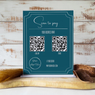 Blåblå 2 QR-kod boutique scan att betala Poster
