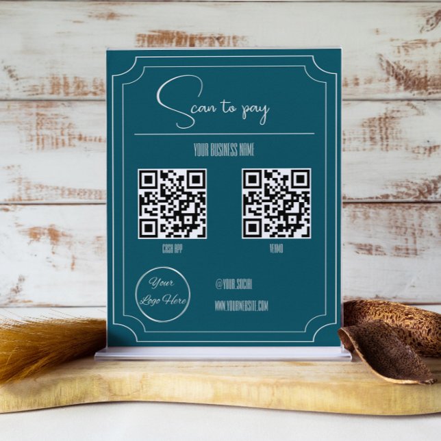 Blåblå 2 QR-kod boutique scan att betala Poster (Skapare uppladdad)