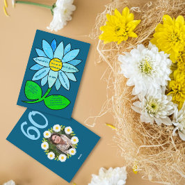 Blåblå 60-dagars enkel blå solrosa inbjudningar