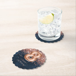 Blåblå åttonde Födelsedagsfesten i Ro Guld Underlägg Papper