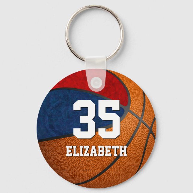 Blåblå baskerskor skolteam färg nyckelring (Framsida)
