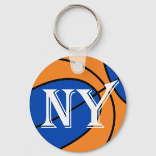 Blåblå basketboll för orange nyckelring