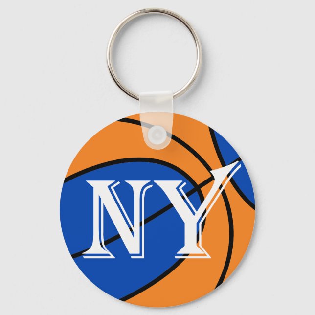 Blåblå basketboll för orange nyckelring (Framsida)