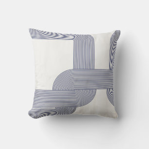 Blåblå Bauhaus Design på Cream Kudde