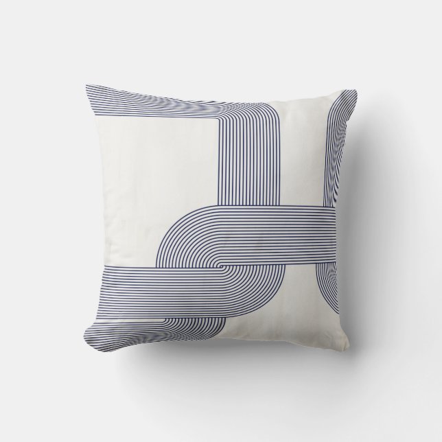 Blåblå Bauhaus Design på Cream Kudde (Framsida)