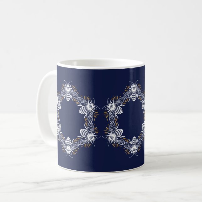 Blåblå bicirkel kaffemugg (Framsida vänster)