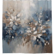 Blåblå blå brun Modern Blommigt