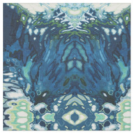 Blåblå, Blåblå och Grönt Fabric "Dover" Tyg
