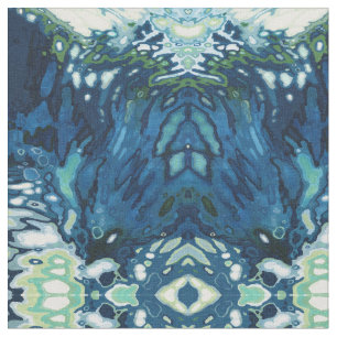 Blåblå, Blåblå och Grönt Fabric "Dover" Tyg