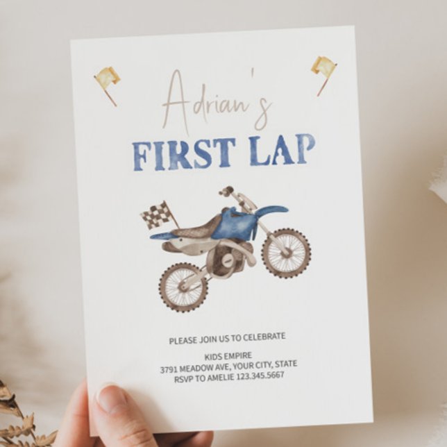 Blåblå Blåsmusik Bike Birthday-inbjudan Inbjudningar (Skapare uppladdad)