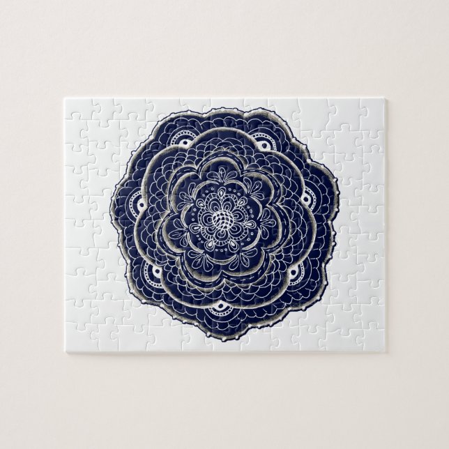 Blåblå blomma pussel (Horisontell)