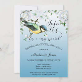 Blåblå Blommigt för inbjudan till fågelnaturen Pen