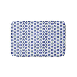 Blåblå Blommigt Mosaic Badrumsmatta