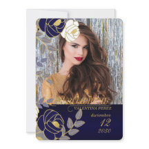 Blåblå Blommigt - spanska quinceanera med foto