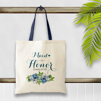 Blåblå Blommigten Maid of honor Tygkasse