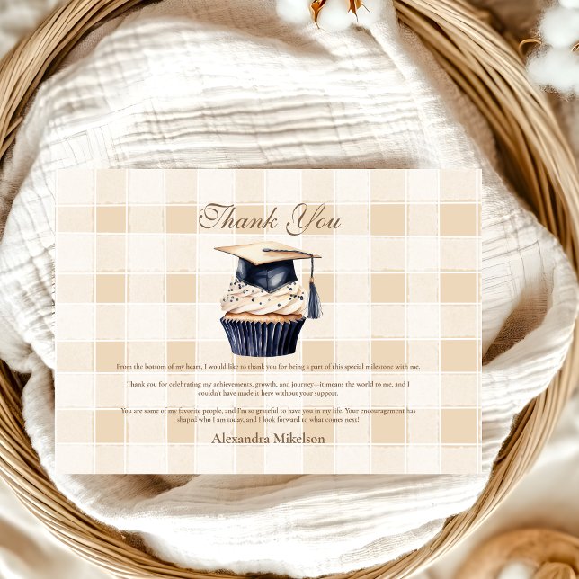 Blåblå Blommigten Studenten Tack Kort (Skapare uppladdad)