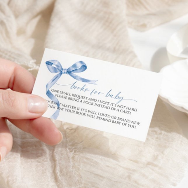 Blåblå Bow Bok för Baby-inhägnadskort Tilläggskort (Skapare uppladdad)